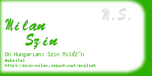 milan szin business card